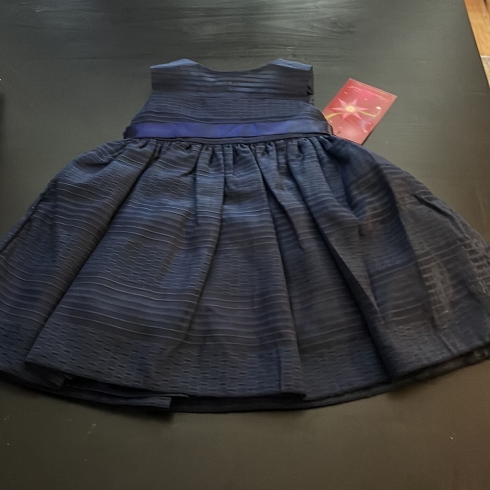 Princess Faith navy blue toddler baby girl’s dress Sz 2 T New